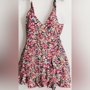 Patrons Of Peace Floral Wrap Mini Dress With Adjustable Straps, New, Small